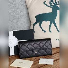 CHANEL 經典cf長款錢包到貨！荔枝紋的绫格紋路，非常耐看！亮金與亮銀五金非