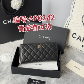 CHANEL 經典cf長款拉鍊包到貨！ 後面有 口袋 香奶奶經典款 進口小羊皮菱