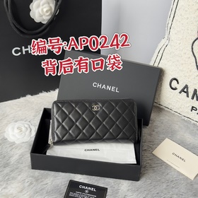CHANEL 經典cf長款拉鍊包到貨！ 後面有 口袋 香奶奶經典款 進口小羊皮菱