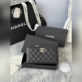 CHANEL拉鍊長夾錢包到貨魚子醬 牛皮搭配新款luogo、同樣是穿皮旁邊鑽石包