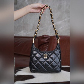 頂級進口原廠皮 所見即所得！  Chanel 24A高級手工坊 Hobo黑色