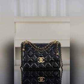頂級進口原廠皮 所見即所得！  CHANEL 25s 原廠小牛皮 雙金球22c