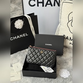 CHANEL 手拿包原單品質可放銀行卡 小羊皮制作 新款羊皮菱格零錢包，手拿随身