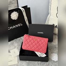 CHANEL 手拿包原單品質可放銀行卡 頭層牛皮 新款魚子醬 小球紋 菱格零錢包