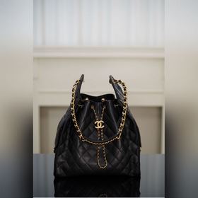頂級進口原廠皮 所見即所得！  Chanel 25s hobo bag 抽繩水