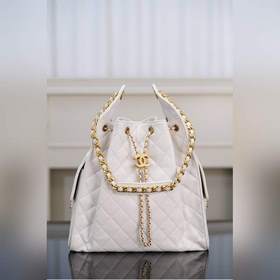 頂級進口原廠皮 所見即所得！  Chanel 25s hobo bag 抽繩水