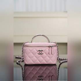 頂級進口原廠皮 所見即所得！  Chanel 25P 隐藏款 手柄長盒子包 粉