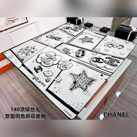 Chanel ~25秋冬新品~[五角星山茶花] [140雙面絲毛披肩] 手工卷