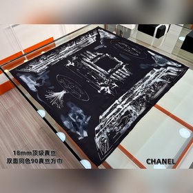 Chanel 25高級手工坊系列 90真絲雙面同色印花 18mm真絲材質乳白、黑