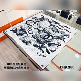 Chanel 25高級手工坊系列 90方形圍巾 [18mm頂級真絲雙面同色] 真