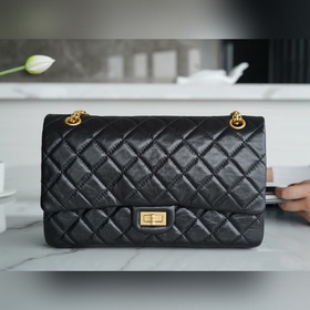 頂級進口原廠皮 所見即所得！  CHANEL 複刻 . 大號正品皮 黑金 意