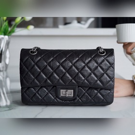頂級進口原廠皮 所見即所得！  CHANEL 複刻 . 小號正品皮 黑銀 意