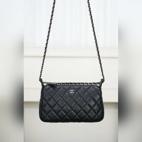 頂級進口原廠皮 所見即所得！  Chanel 25A隐藏款 麻将包 黑金 又