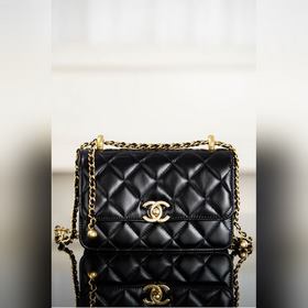 頂級進口原廠皮 所見即所得！ CHANEL 25S 雙金球CF MINI 19