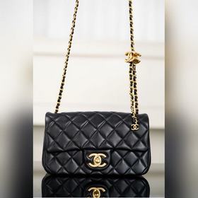 頂級進口原廠皮 所見即所得！ Chanel 25B 雙C鍊條CF 大mini