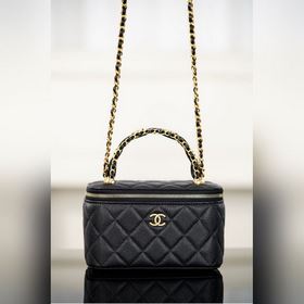 頂級進口原廠皮 所見即所得！ Chanel 25B VANITY系列化妝盒 黑
