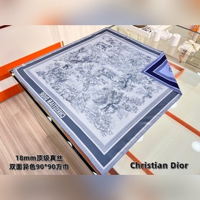 Dior 雙面印花方巾 18mm雙面印花[1號色B面] 這款方巾以經典的 Sa