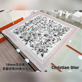 Dior 印花方巾 18mm頂級真絲雙面同色印花 ~25早春新品~ 這款方巾飾