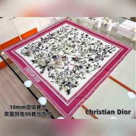 Dior 印花方巾 18mm頂級真絲雙面同色印花 ~25早春新品~ 這款方巾飾