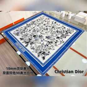 Dior 印花方巾 18mm頂級真絲雙面同色印花 ~25早春新品~ 這款方巾飾