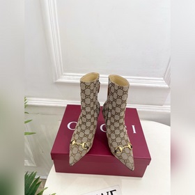 Gucci 古馳 25ss 2026秋冬新品馬銜扣尖頭側拉鍊高跟短靴 主打系列