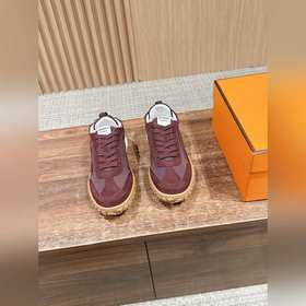 Hermes Jet Sneaker# 愛馬仕新款情侶阿甘德訓鞋 小白鞋 镂孔柔