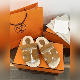 HERMES 愛馬H家經典泰迪毛二舅毛毛拖 [莞大廠頂級代購品質] Herm*