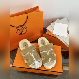 HERMES 愛馬H家經典泰迪毛二舅毛毛拖 [莞大廠頂級代購品質] Herm*