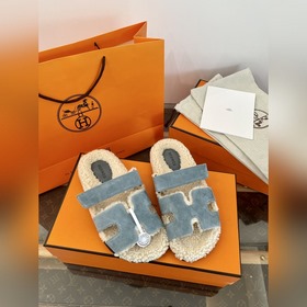 HERMES 愛馬H家經典泰迪毛二舅毛毛拖 [莞大廠頂級代購品質] Herm*