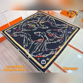躍動的馬兒 90雙面方巾 [18mm頂級真絲] 手工卷邊斜紋真絲方巾(100%