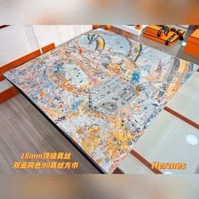 翺翔福寶之夢 90方巾~18mm頂級真絲雙面印花 手工卷邊斜紋真絲方巾(100