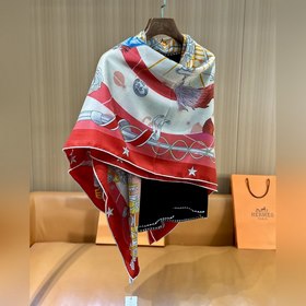 2026年原單愛馬仕[星辰合唱曲]140cm羊絨方巾 絕對會尖叫的專櫃品質 此款
