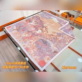 重磅推薦的愛馬仕絲巾 回歸自然 90方巾 18mm頂級真絲 雙面同色印花方巾