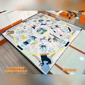王者之虎的旋轉木馬 90方巾 [18mm雙面同色] 手工卷邊斜紋真絲方巾(10