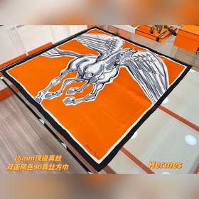 自由飛馬 18mm頂級真絲雙面同色90方巾~Hermes 手工卷邊斜紋真絲方巾