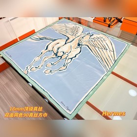 自由飛馬 18mm頂級真絲雙面同色90方巾~Hermes 手工卷邊斜紋真絲方巾