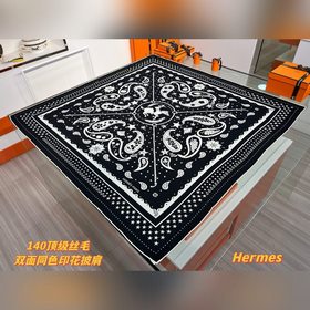 水果競技 140雙面絲毛披肩 手工卷邊絲毛方巾(30%桑蠶絲70%羊毛) 這