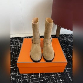 代購級 Hermes 愛馬仕秋冬最新款老錢風一腳蹬短靴 專櫃超難配貨 家靴子的