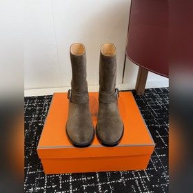 代購級 Hermes 愛馬仕秋冬最新款老錢風一腳蹬短靴 專櫃超難配貨 家靴子的