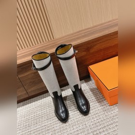 #布面 Hermes 愛馬仕kelly扣騎士靴長靴 經典的H家族筒靴風格不會落
