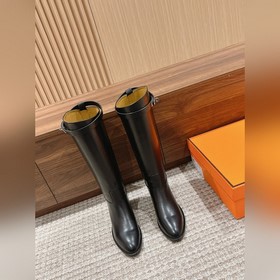 #皮面 Hermes 愛馬仕kelly扣騎士靴長靴 經典的H家族筒靴風格不會落