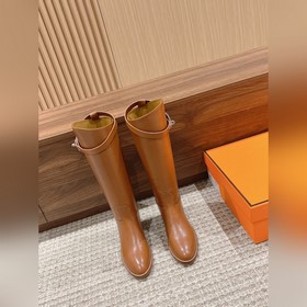 #皮面 Hermes 愛馬仕kelly扣騎士靴長靴 經典的H家族筒靴風格不會落