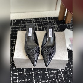 代購級 Jimmy Choo 25ss 春夏 系列JC新款 高跟拖鞋 單鞋 模
