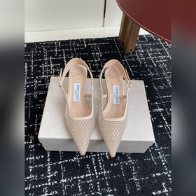 代購級 Jimmy Choo 周仰傑25春夏新品網紗燙鑽方頭小貓跟拖鞋！Jc經典