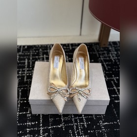 代購級 Jimmy Choo 25ss 春夏 蝴蝶結系列JC新款 高跟 單鞋