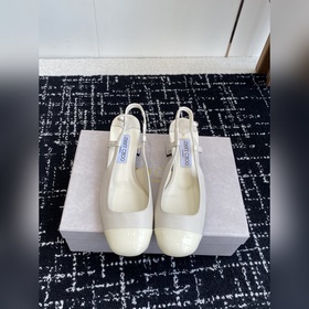 代購級 Jimmy Choo 最高品質 最新拼接 粗跟 後空涼鞋 同步專櫃 主