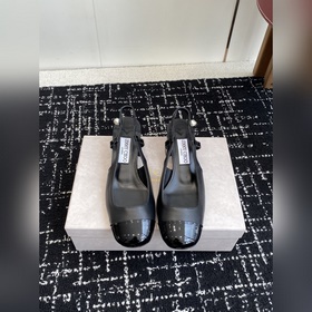 代購級 Jimmy Choo 最高品質 最新拼接 粗跟 後空涼鞋 同步專櫃 主