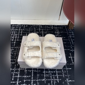 代購級 Jimmy Choo 25ss new秋冬新品 一腳蹬羊毛拖鞋 這一季