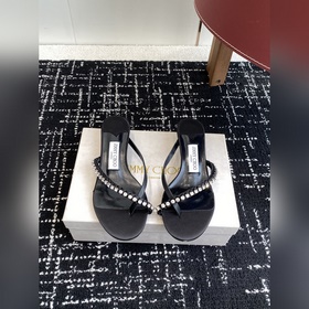 代購級 JC鑽鍊人字拖 貓跟系列 25 配飾 系列 JimmyChoo Coll