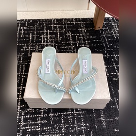 代購級 JC鑽鍊人字拖 貓跟系列 25 配飾 系列 JimmyChoo Coll